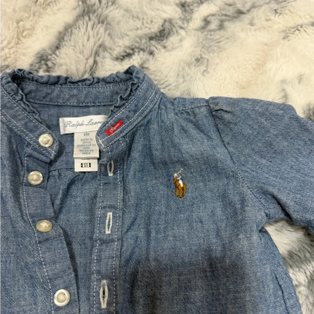 Ralph Lauren Blue Denim Diaper Cover Set